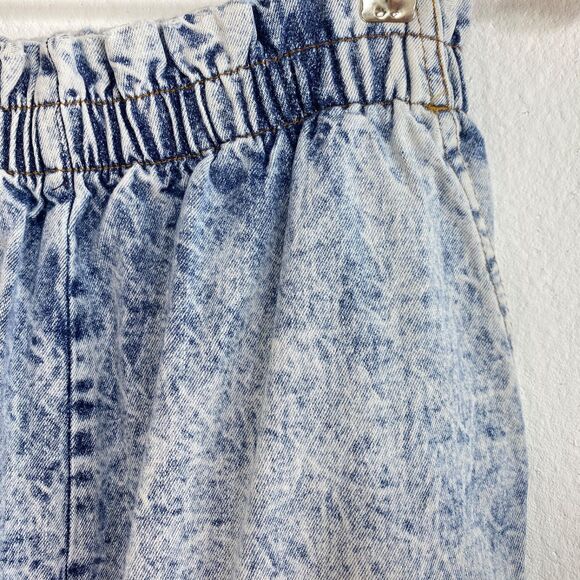 Vtg Acid Wash Cotton Jeans 27/27 Straight Leg Two Pocket Pull-On Elastic Waist - Picture 4 of 9